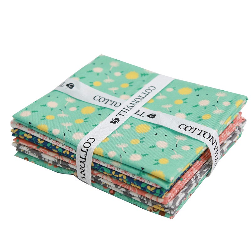 COTTONVILL 20COUNT Cotton Print Quilting Fabric (Quarter 6pcs, Flower Festival) - Image 1